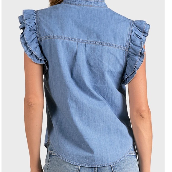 Chambray button down top - Picture 2 of 2